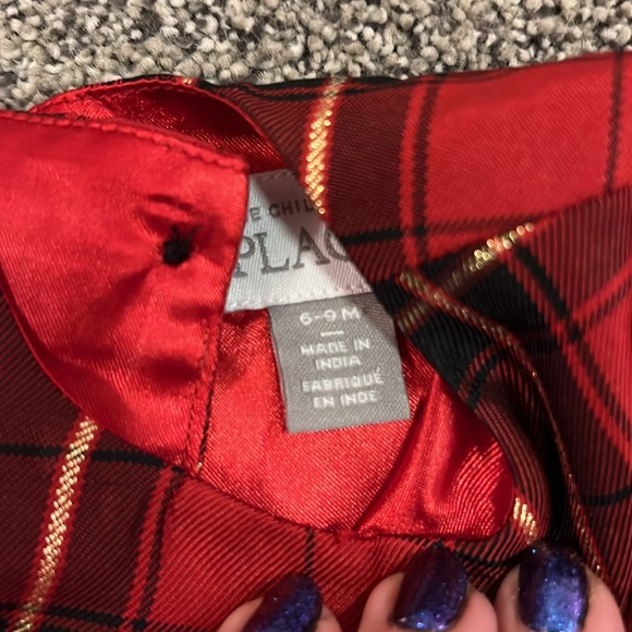 Children’s place baby girl Christmas dress matching bow and bloomers. 6-9 months - Picture 2 of 2